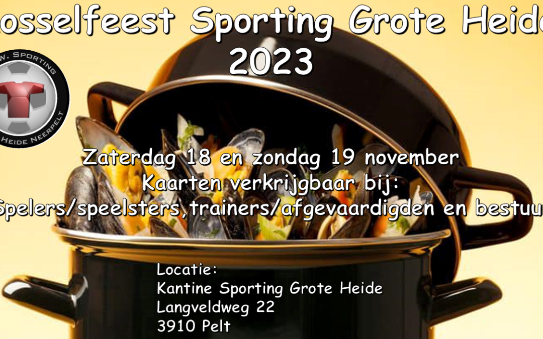 Mosselfeest 18 en 19 november 2023